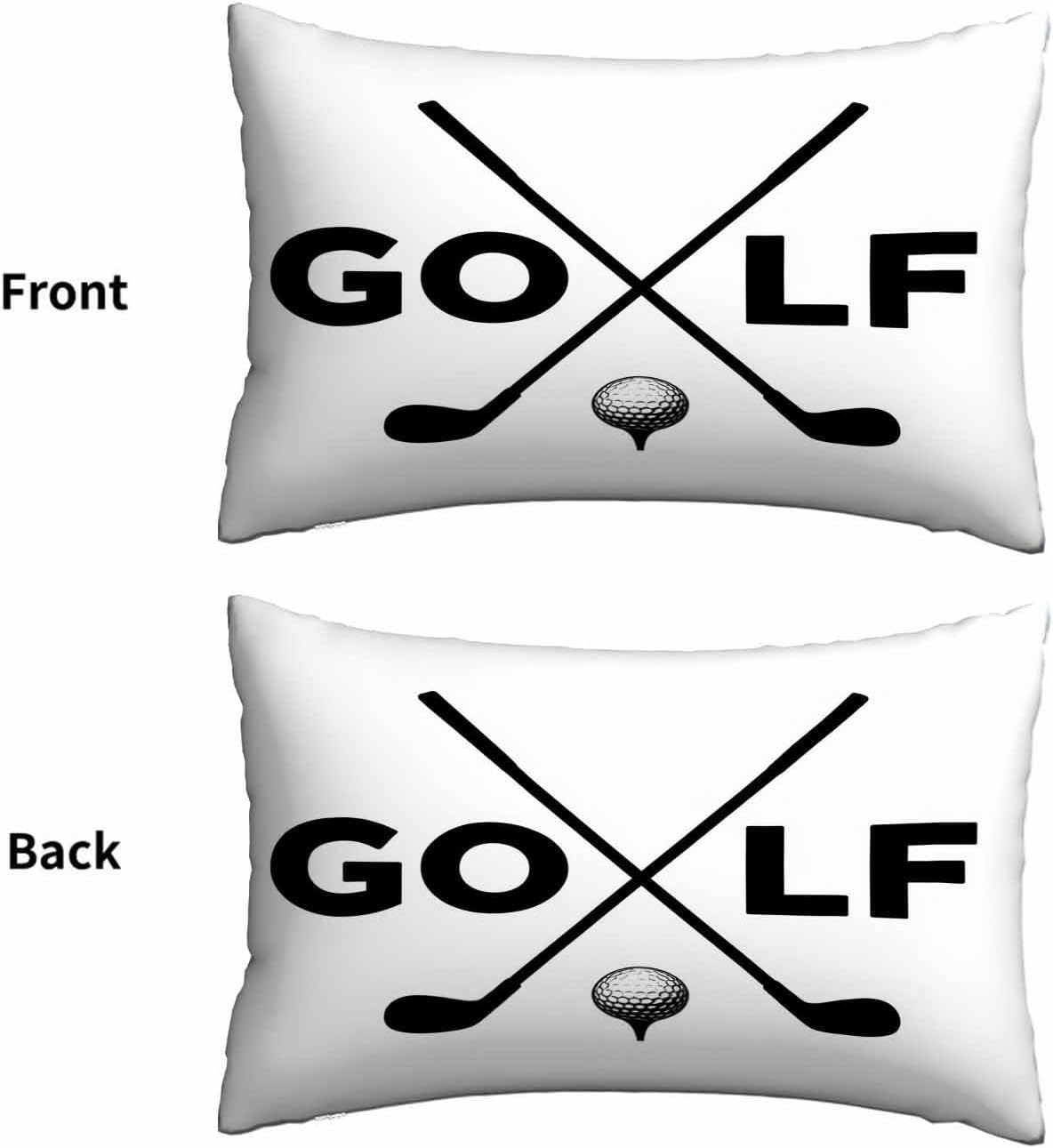 Mugod Cushion Cover Black Golf Clubs Symbol,Pillow Case for Bed Couch Sofa Office Decor 20x30 Inches
