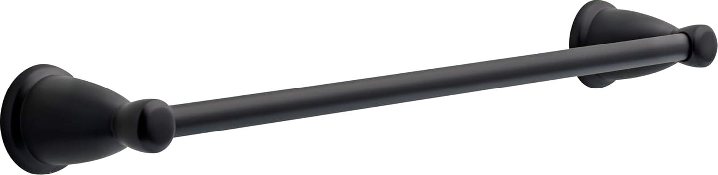 Franklin Brass Kinla 5-Piece Bathroom Set Matte Black 18" and 24" Towel Bar Racks, Toilet Paper Holder, Ring, Hook KIN5PC-MB