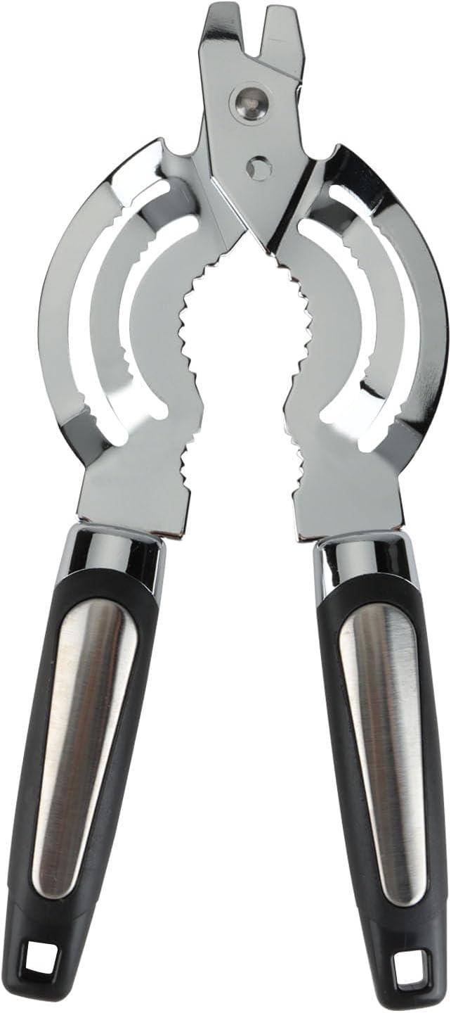 Stainless Steel Can Opener, Jar Opener for Weak Hands, Compatible with Different Sizes of Bottle Lids, Bottle Tops, Bean Can Lids, Pickle Lids