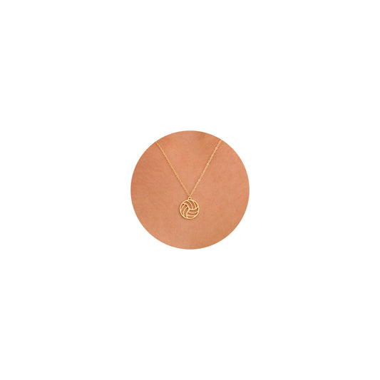 GUOKE Gold Volleyball Necklace for Women – 14K Gold Plated Sports Pendant, Dainty Volleyball Charm Necklace, Athletic Minimalist Jewelry for Her