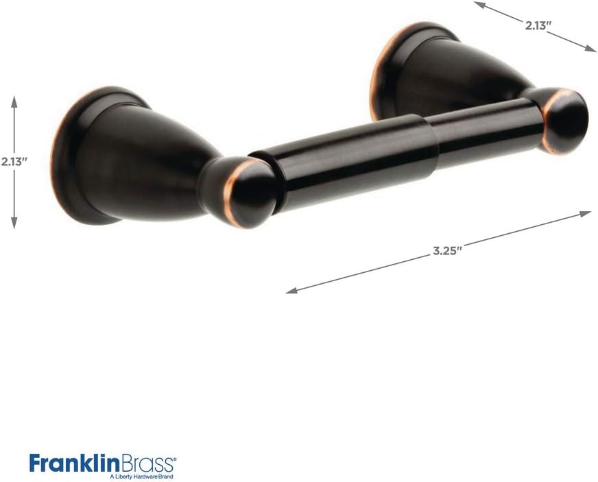 Franklin Brass Kinla 3-Piece Bathroom Set Oil Rubbed Bronze 24" Towel Bar Rack, Toilet Paper Holder, Ring Hardware KIN3PC-ORB