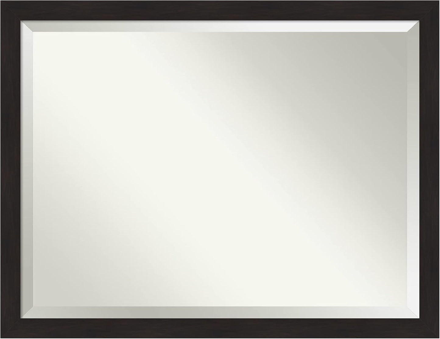 Amanti Art Brown Wall Mirror 34x44 Furniture Espresso Narrow Rectangle Bathroom Mirror for Wall Decor Living Room, X-Large Casual Frame, Hangs Horizonally and Vertically, Bathroom Decor, Beveled Edge