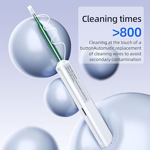 Fiber Optic Connector Cleaning Pen,10PCS Fiber Optic Cleaner Pen for 2.5mm Ferrules SC,FC,ST,SC/APC and FC/APC,800+ Clean Times