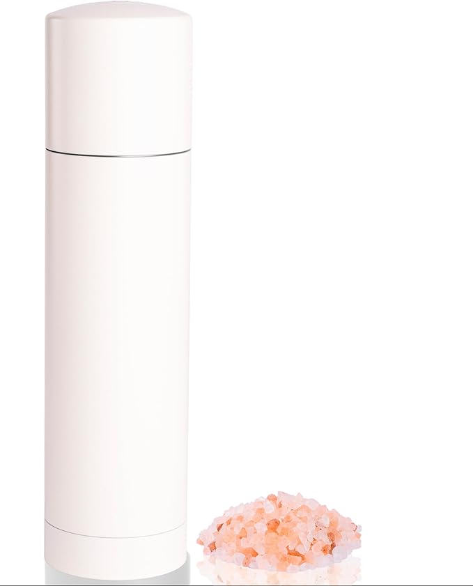 Salt Grinder Refillable – Joinvie Salt and Pepper Grinder Manual with Titanium Alloy Core, 60+ Adjustable Grind Settings, Corrosion-Resistant, Easy Clean, High Output, Ivory
