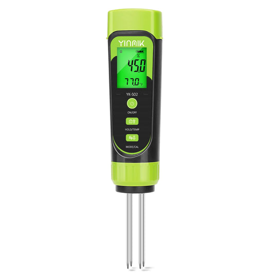 YINMIK Digital Soil Moisture Meter,Direct Soil EC Meter,3 in 1 Soil Hygrometer EC Indoor Plant Soil Moisture Meter for Water,House Plants,Great Hygrometer for Gardeners,Composters,Farmers,Nurseries