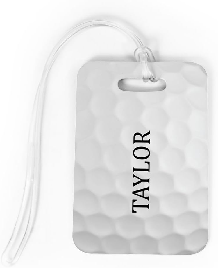 ChalkTalkSPORTS Golf Luggage Tag | Personalized Golf Ball Graphic | Medium