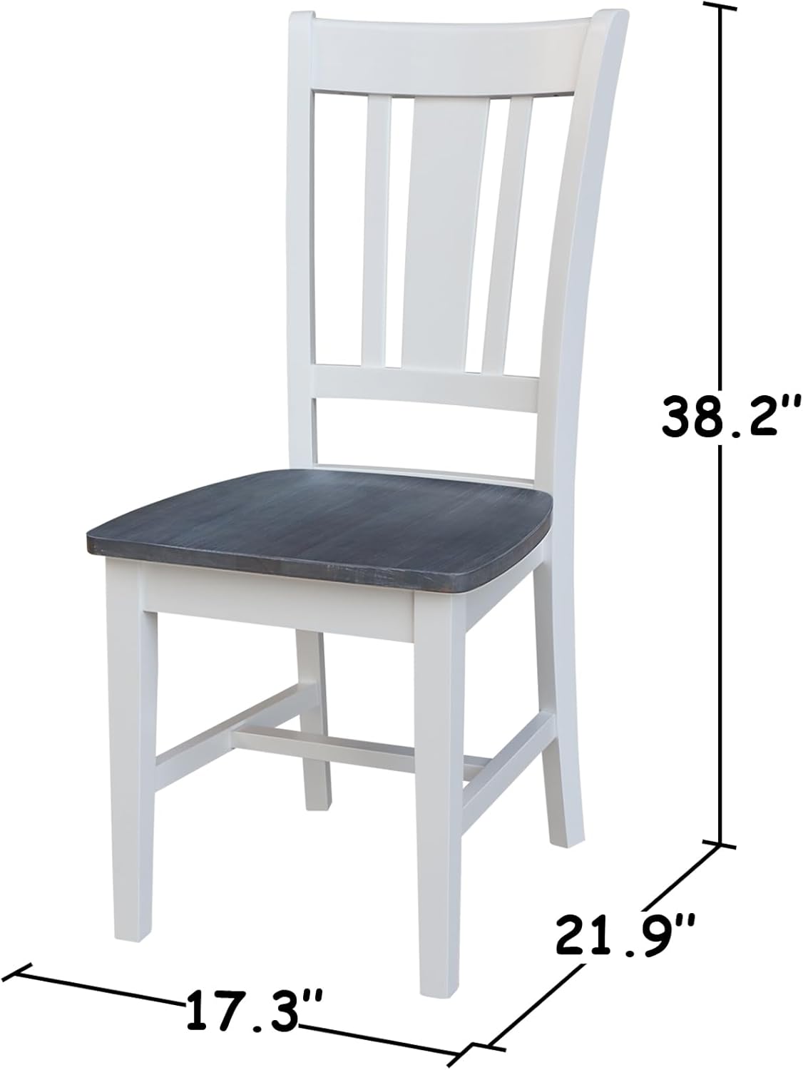 International Concepts San Remo Splatback Chairs, White/Heather Gray