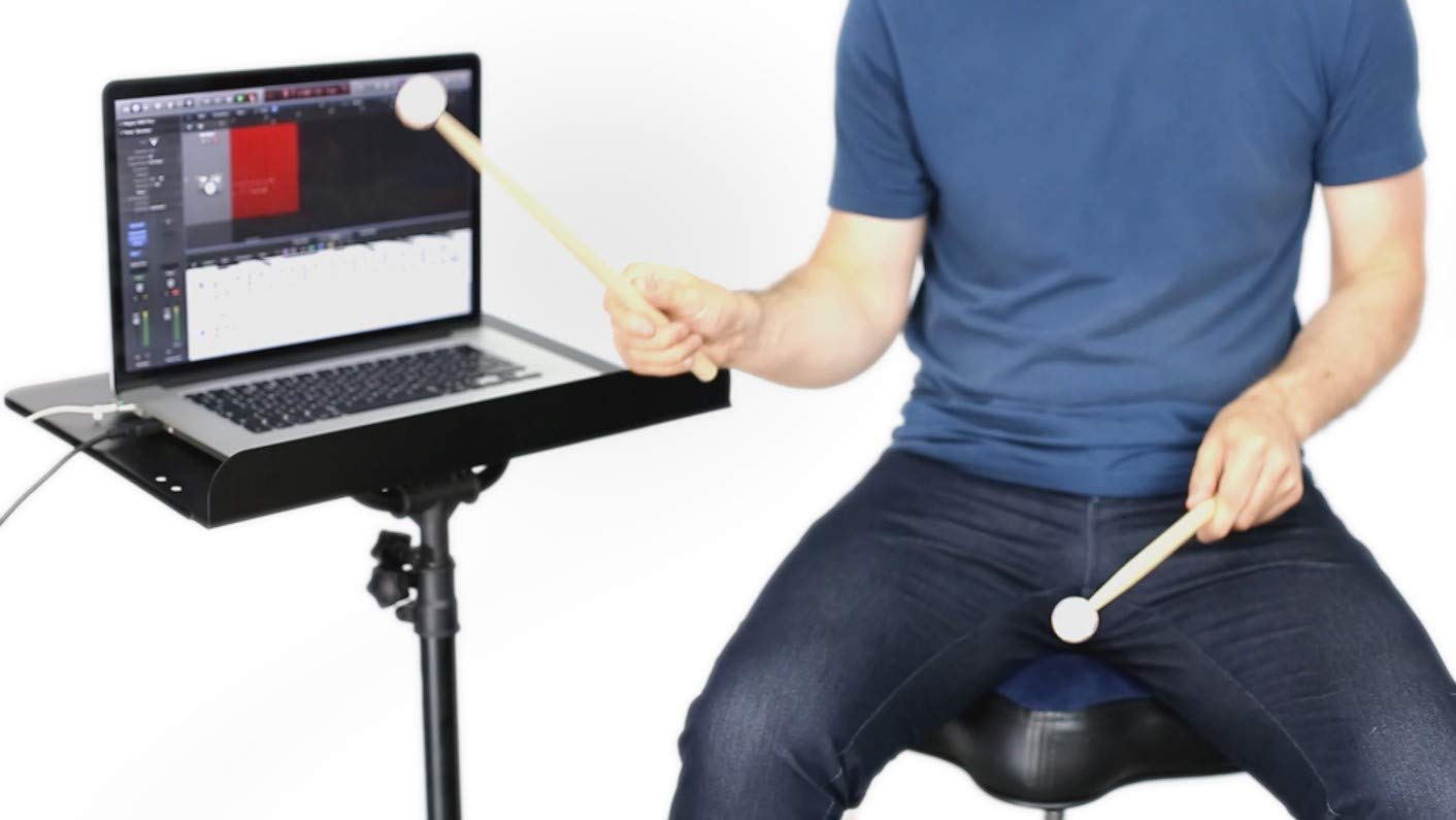 Aerodrums Portable Electronic Drum Set - Air Drumsticks, Black, Model A001, Low Latency, Quieter than Practice Pads, Record MIDI