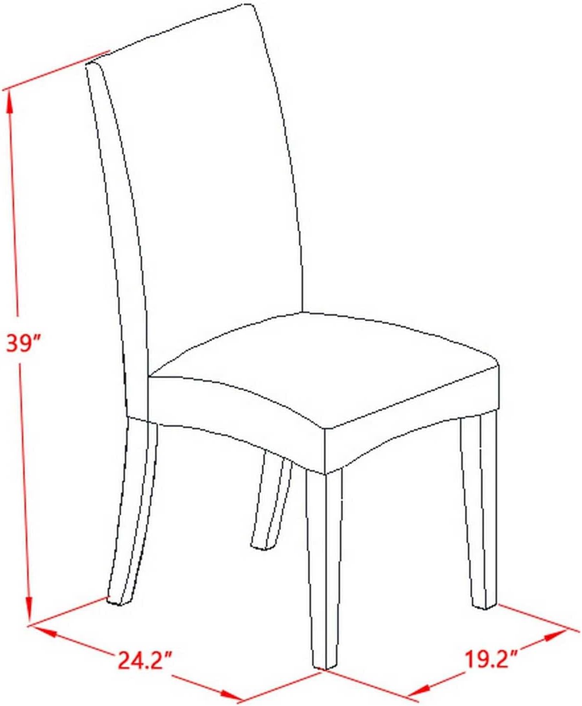 East West Furniture AMDA5-BCH-C 5 Piece Dining Room Table Set Includes a Round Kitchen Table with Pedestal and 4 Linen Fabric Upholstered Dining Chairs, 36x36 Inch, Black & Cherry