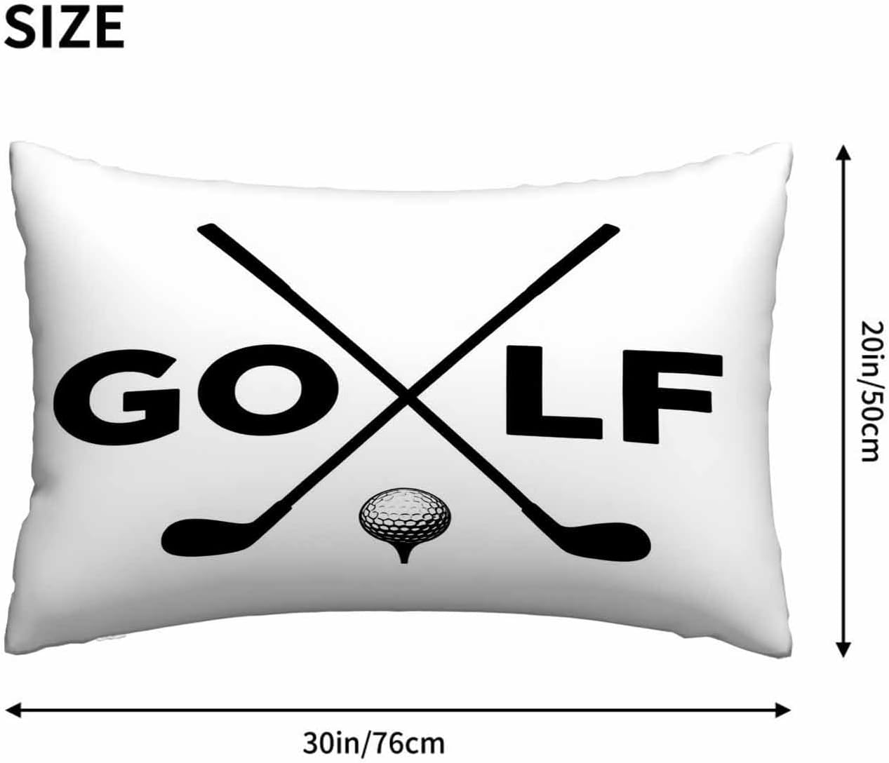 Mugod Cushion Cover Black Golf Clubs Symbol,Pillow Case for Bed Couch Sofa Office Decor 20x30 Inches