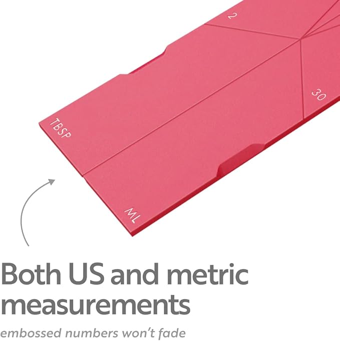POLYGONS - Original Flat 3-in-1 Folding Measuring Spoons | 2 Spoons fold into 6 Sizes | Magnetic | DuraBend Tech lasts 100k+ folds | LeakProof for Wet & Dry | Gift Packaging | Baking/Cooking (Pink)