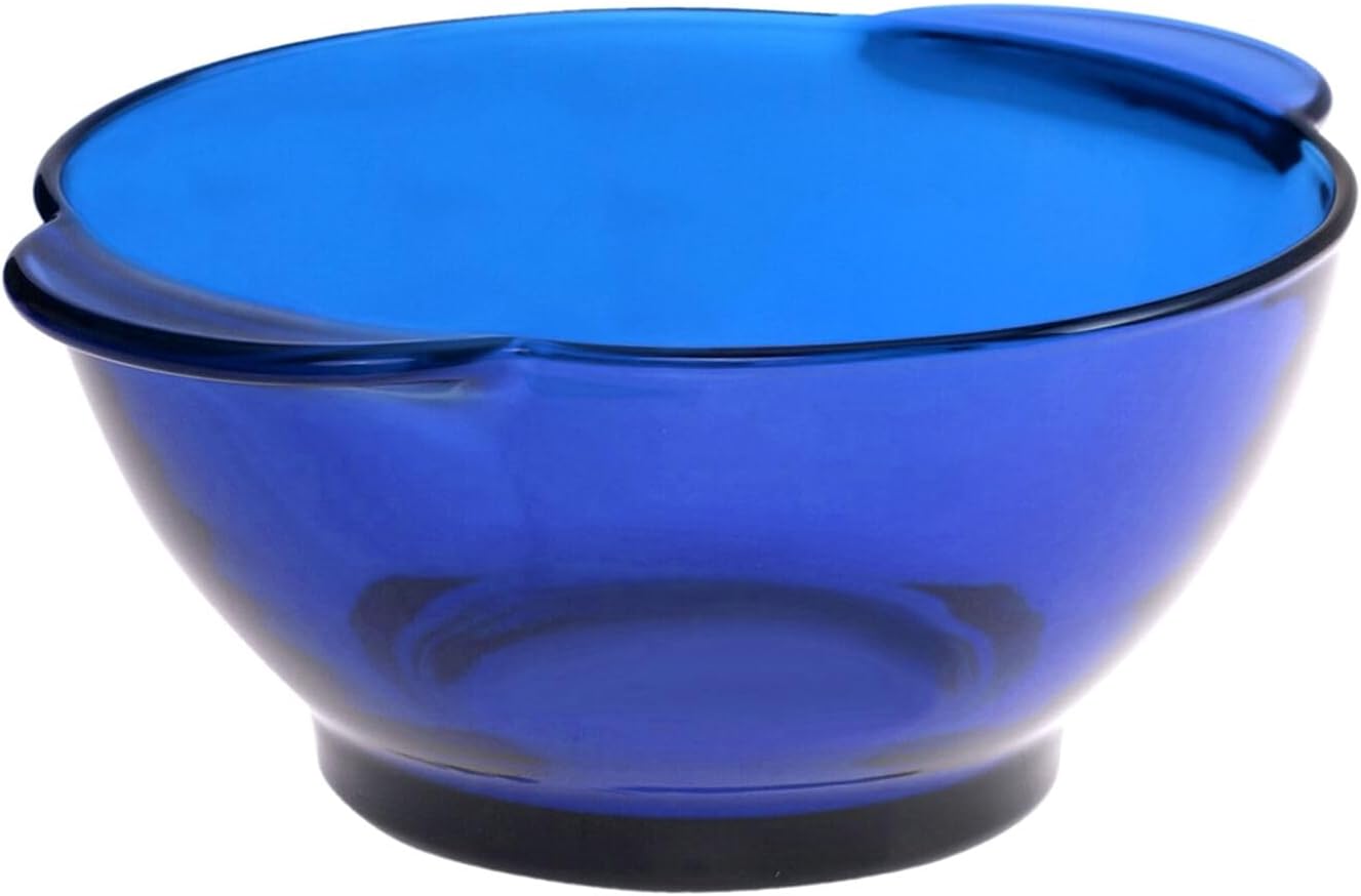 STP GOODS Glass Soup and Salad Bowl with Handles, Cobalt Transparent Glass Eating Plates, Circular Dinnerware for Salad, Bread, Dinner (Blue 4 pcs)