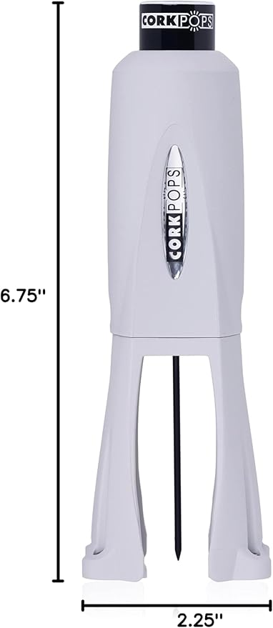 Cork Pops Legacy Wine Opener Built-in 4-Blade Foil Cutter Safe Cork Removal, Effortless Push Button Use, Needle Guard for Safety, Low-Pressure Cartridge Opens Up To 60 Bottles