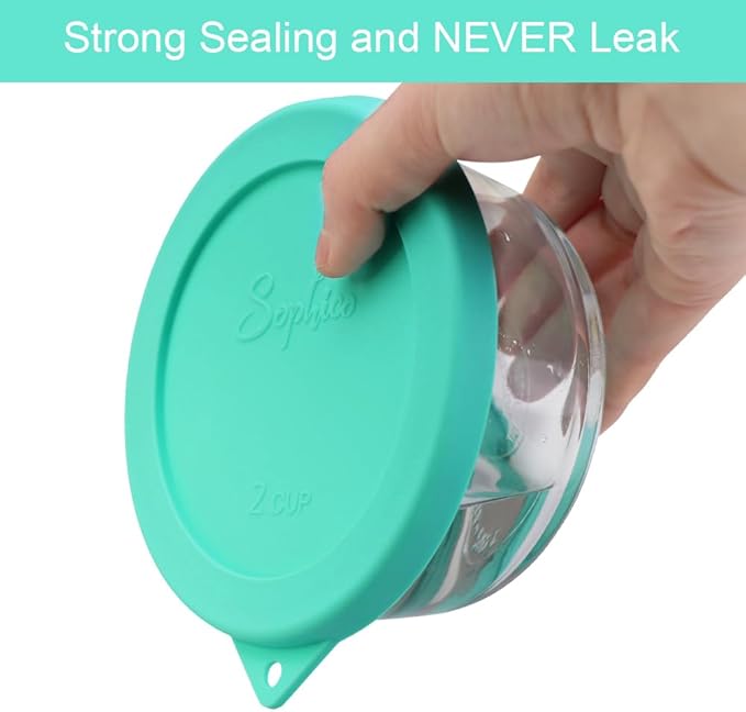 Sophico Silicone Storage Cover Rectangle Lids Replacement for Anchor Hocking and Pyrex Glass Bowls（2cup、4cup）