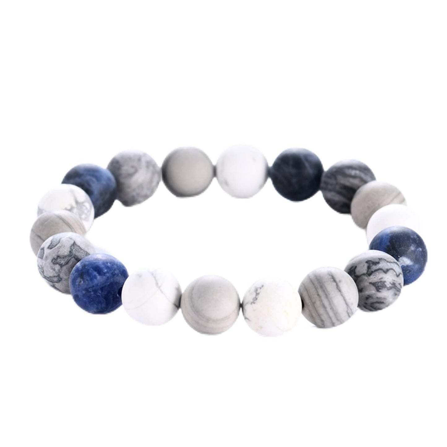 ONLYJUMP Planet Bracelet Solar System Universe Galaxy Bracelet Handmade Natural Stone Bead Bracelet String Adjustable Astronomy Gifts Bangle for Women Men (White Bracelet)