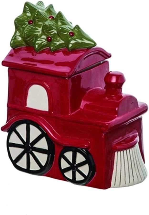 Transpac Y9952 Christmas Train Cookie Jar, 5-inch Length, Dolomite