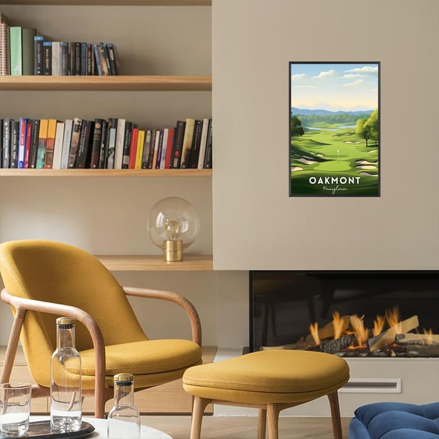 Oakmont Golf Course Poster Usa Travel Landscape Canvas Wall Art Unique Golf Lover Aesthetic Pictures Prints Painting For Living Room Bedroom Office Wall Decor 16x24in Unframed