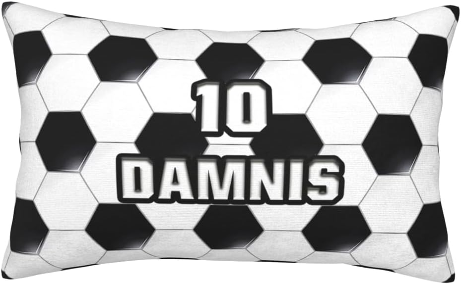 Personalized Home Decor Gifts Sport Enthusiast Soccer Pillowcase for Football Lovers Custom Name Funny Sport Theme Throw Pillow Cover Custom Funny Ball Theme Throw Pillows Cover for Sofa Bedding