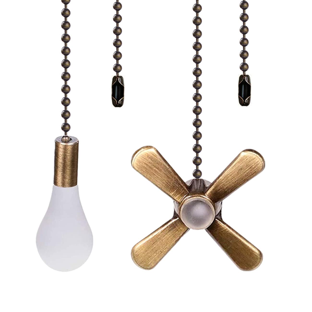 Ceiling Fan Chain Set - 2 Pcs Fan Pull Chains With 13.6 Inch Cord For Switch And Light