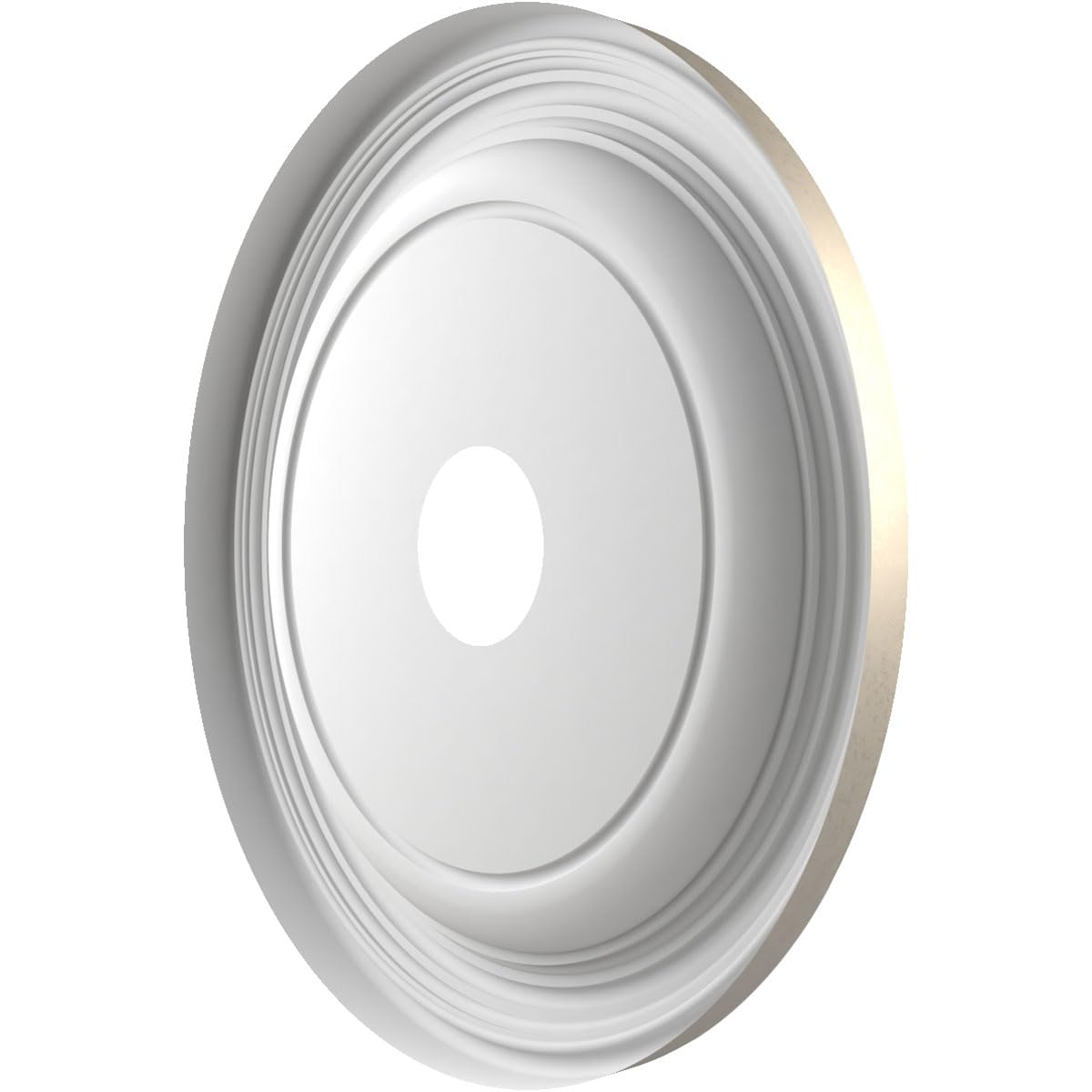 19Od X 3 1/2Id X 1 1/2P Traditional Thermoformed Pvc Ceiling Medallion (Fits Canopies Up To 11 1/2), Metallic Silver Metallic