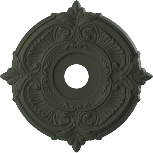 19Od X 3 1/2Id X 1P Attica Thermoformed Pvc Ceiling Medallion (Fits Canopies Up To 6 3/4), Ultracover Satin Hunt Club Green