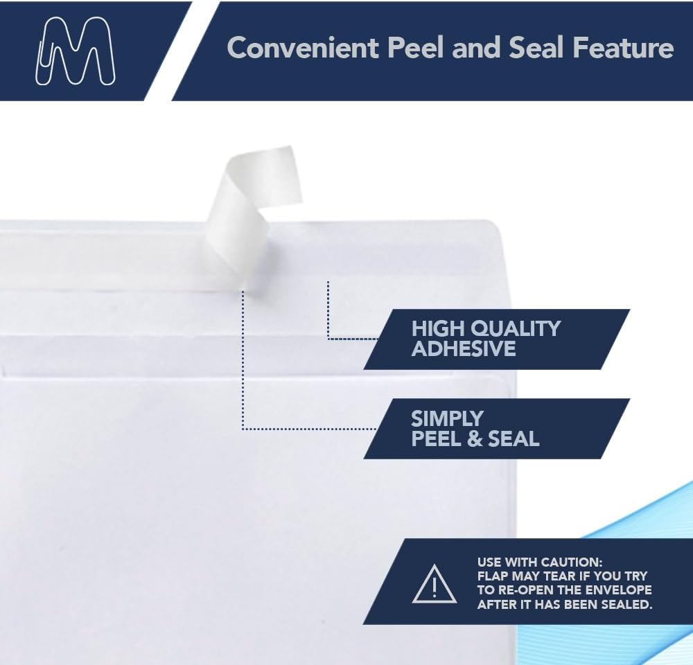 MOS A4 White Envelopes 4.25 x 6.25 Inch 500 Pack — Self-Seal Heavyweight Invitation Envelopes for Greeting Cards, Card Making, RSVP, Wedding Invitations, Business Mailings