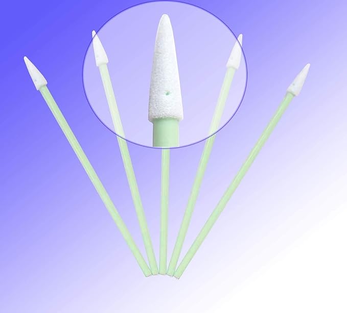 3.0" PCB Board Cleaning Swabs, Cleanroom Lint Free Pointed Foam Tip Swab for Camera, Optical Lens, Electronics, Detailing, Small Hole and Hard-to-Reach Area CK-FS750 (100)
