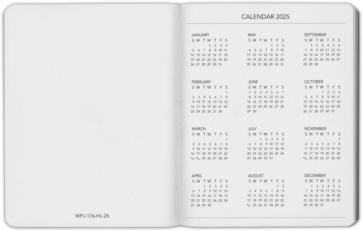 Harbor Weekly Journal Notebook Planner 2025-2026 - Lined, Durable Faux Leather, Softcover, 176 Quality Pages, For Men and Women, For Writing, Work & Travel, Cambridge Flamingo - 9x7"