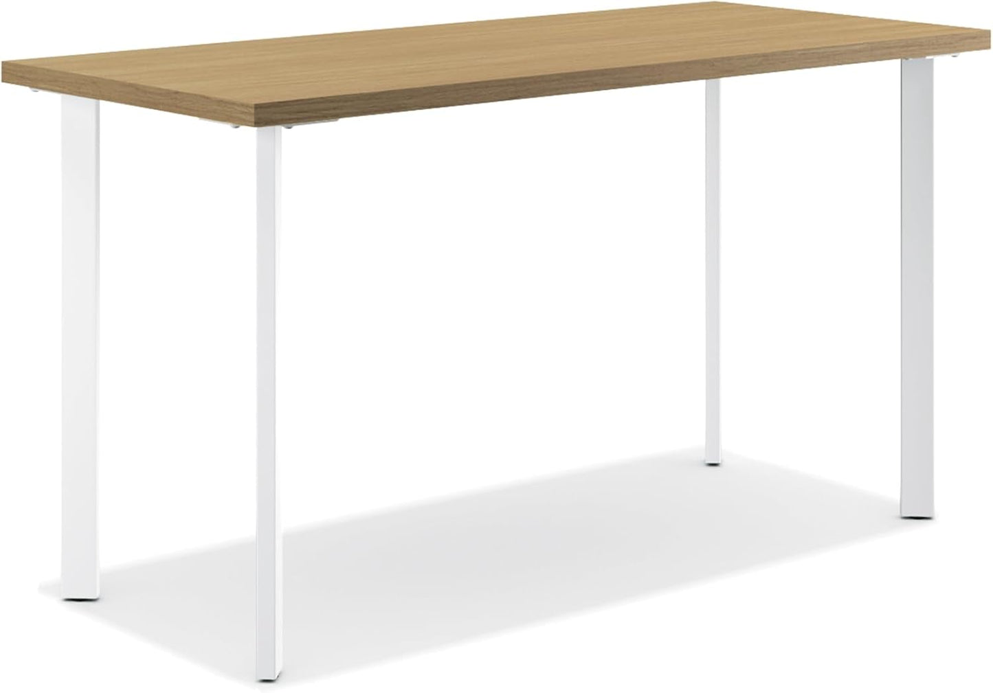 HON Coze Home Office Desks, Sturdy Table Computer Desk, 48", Natural Recon Top, White Base