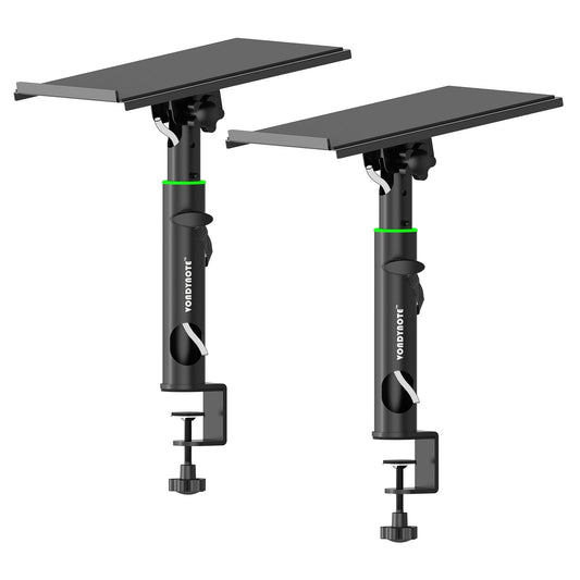 Vondynote Pair of Studio Monitor Stands Desk Clamp Speaker Stands 0-12Tilt Height Adjustable with Cable Management