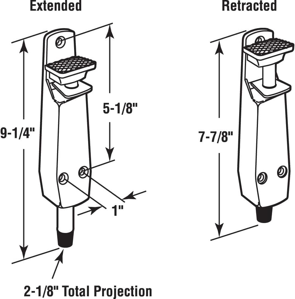 Pacific Doorware Heavy Duty Spring Loaded Step Down Push On Door Holder/Stopper (1, Duronotic)
