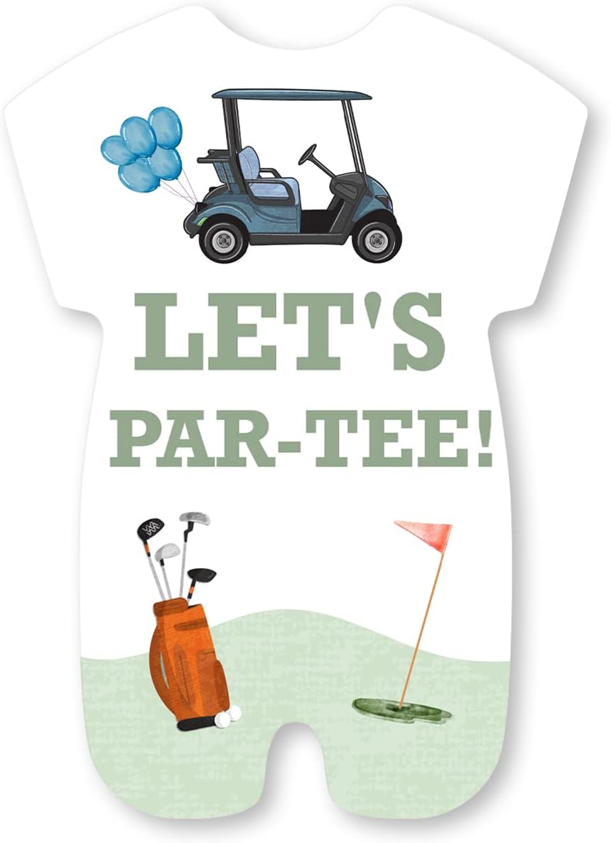 Golf Baby Shower Invitation with Envelopes Set of 20 Golfing Gender Neutral Party Shaped Invitations Fill in Blank Invites