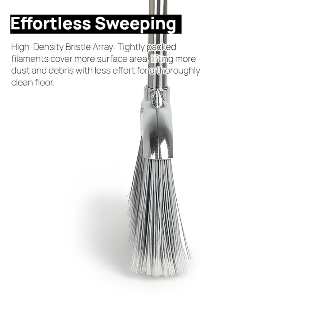 GLOYY Outdoor Stiff Bristles Angle Broom Heavy Duty Sweeping Patio Broom with Long Handle for Garage Garden Commercial and Industrial