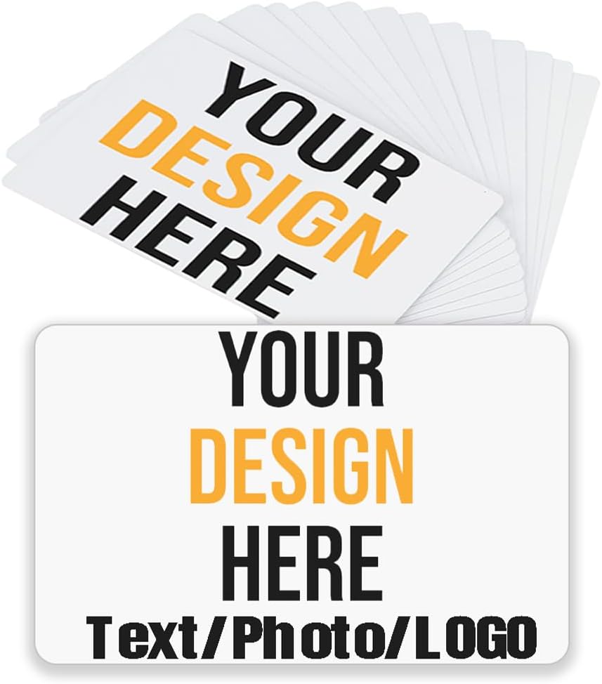 1000Pcs Custom Business Cards PVC Waterproof Add Photo/Text/Logo Print Your Own Business Cards Personalized Double-sided Printed Glossy Matte Frosted 0.38mm Thicknes