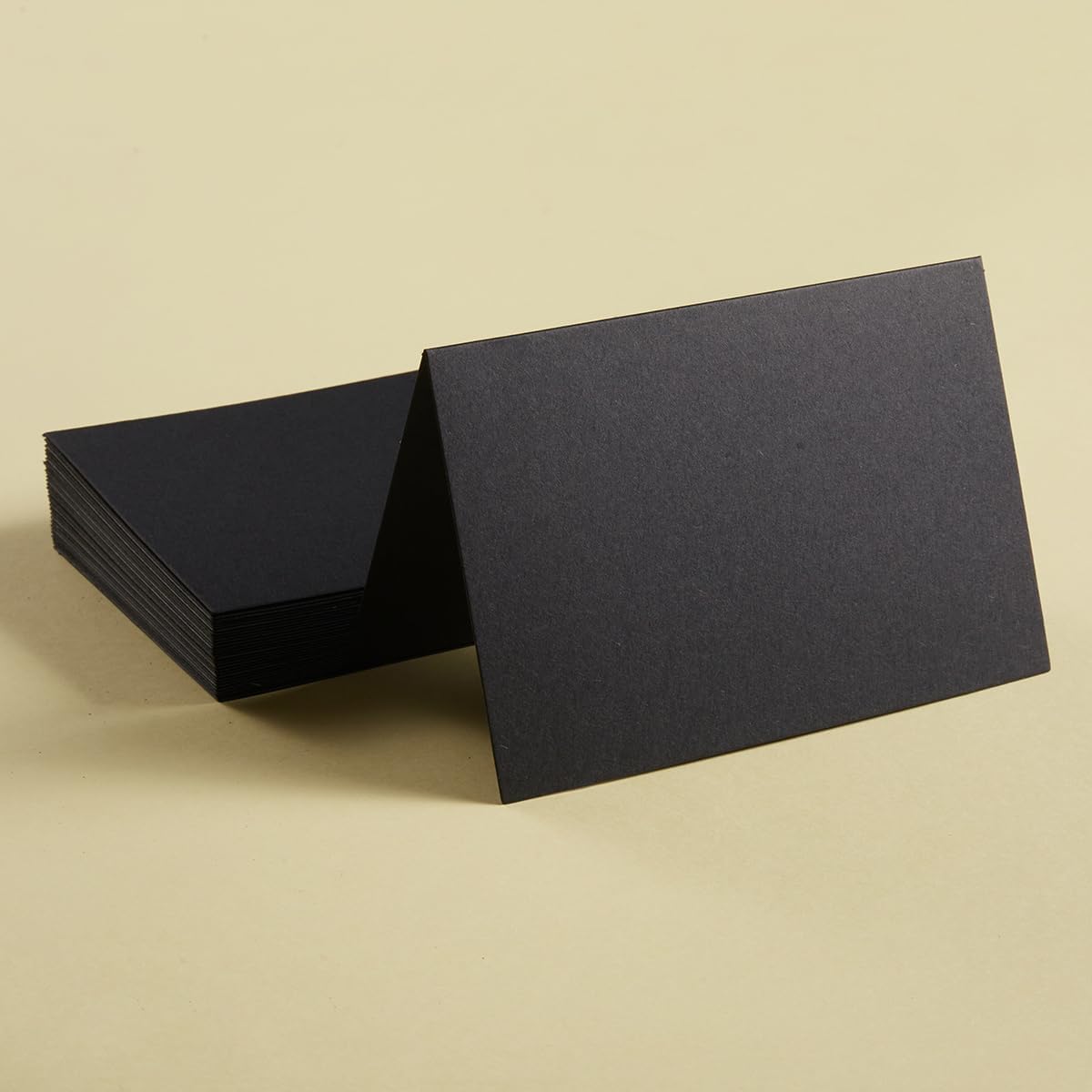 50 Pack Blank Cards Folded Cardstock Thank You Blank Greeting Cards for Invitations, Wedding, Greeting Cards, All Occasion DIY (Black, 3x5)