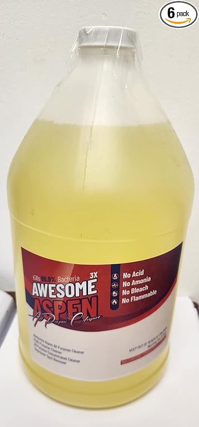 Aspen Awesome All Purpose Cleaner, 2-Pack (128 oz Each) – Concentrated Formula, Degreaser, and Multipurpose Cleaner – Heavy Duty Bulk Cleaning Supplies for Home, Auto, Kitchen & Business (6, 64oz)