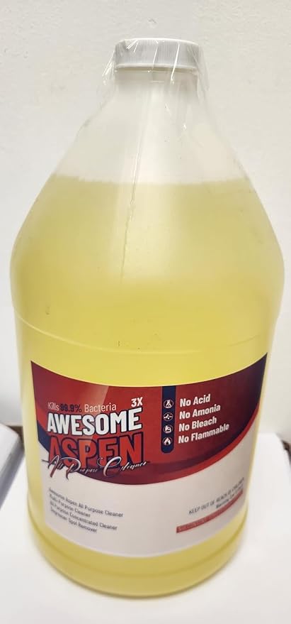 Aspen Awesome All Purpose Cleaner, 2-Pack (128 oz Each) – Concentrated Formula, Degreaser, and Multipurpose Cleaner – Heavy Duty Bulk Cleaning Supplies for Home, Auto, Kitchen & Business (6, 64oz)