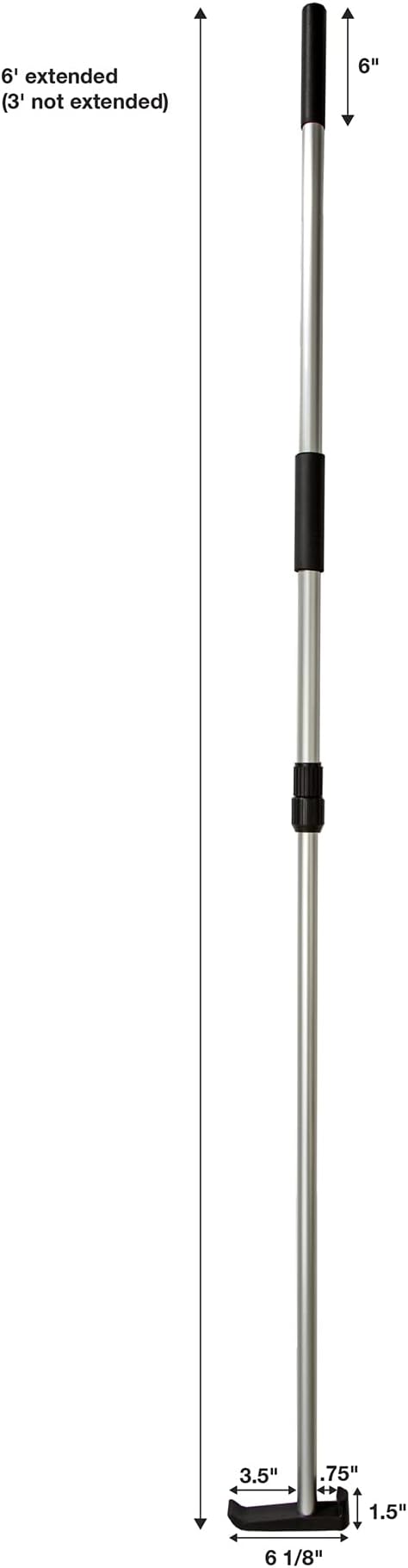 Telescoping Cargo Tool/Multi-Use Cargo Retriever/Extendable Reaching Aid/Reacher/Grabber (Classic Aluminum)