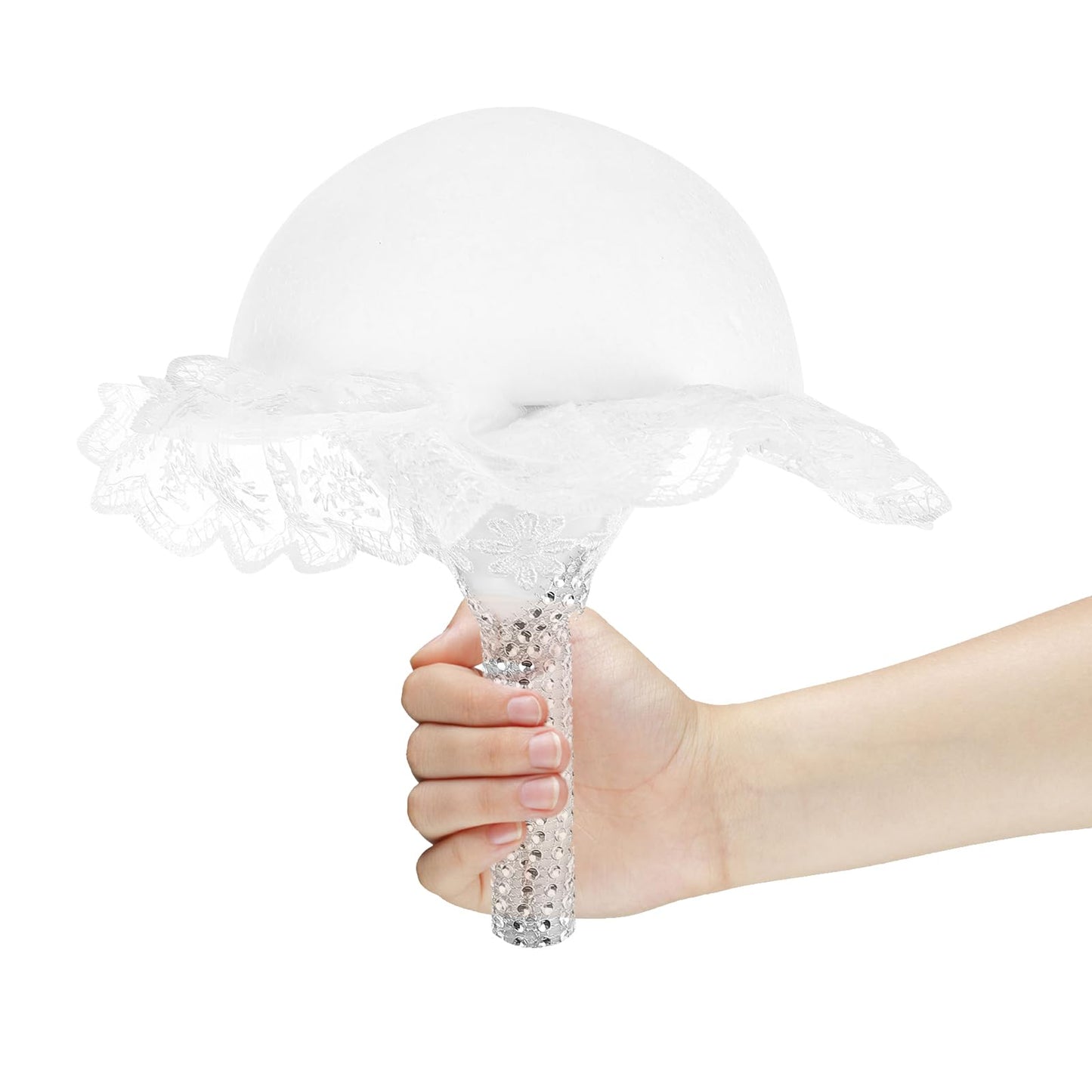 jojofuny Floral Foam Bouquet Holder with Lace – DIY Wedding Bridal Bouquet Mold for Fresh & Artificial Flowers, Perfect for Brides, Florists & Wedding Decor, Ideal for Bridal & Bridesmaid Showers