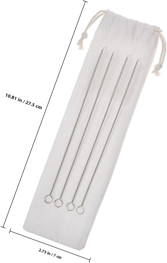 Alipis 16Pcs Stainless Steel Straws with Silicone Tips and Cleaning Brush Reusable Smoothie and Cocktail Drinking Straws with Portable Storage Bag Food-grade for Cold Hot Drinks