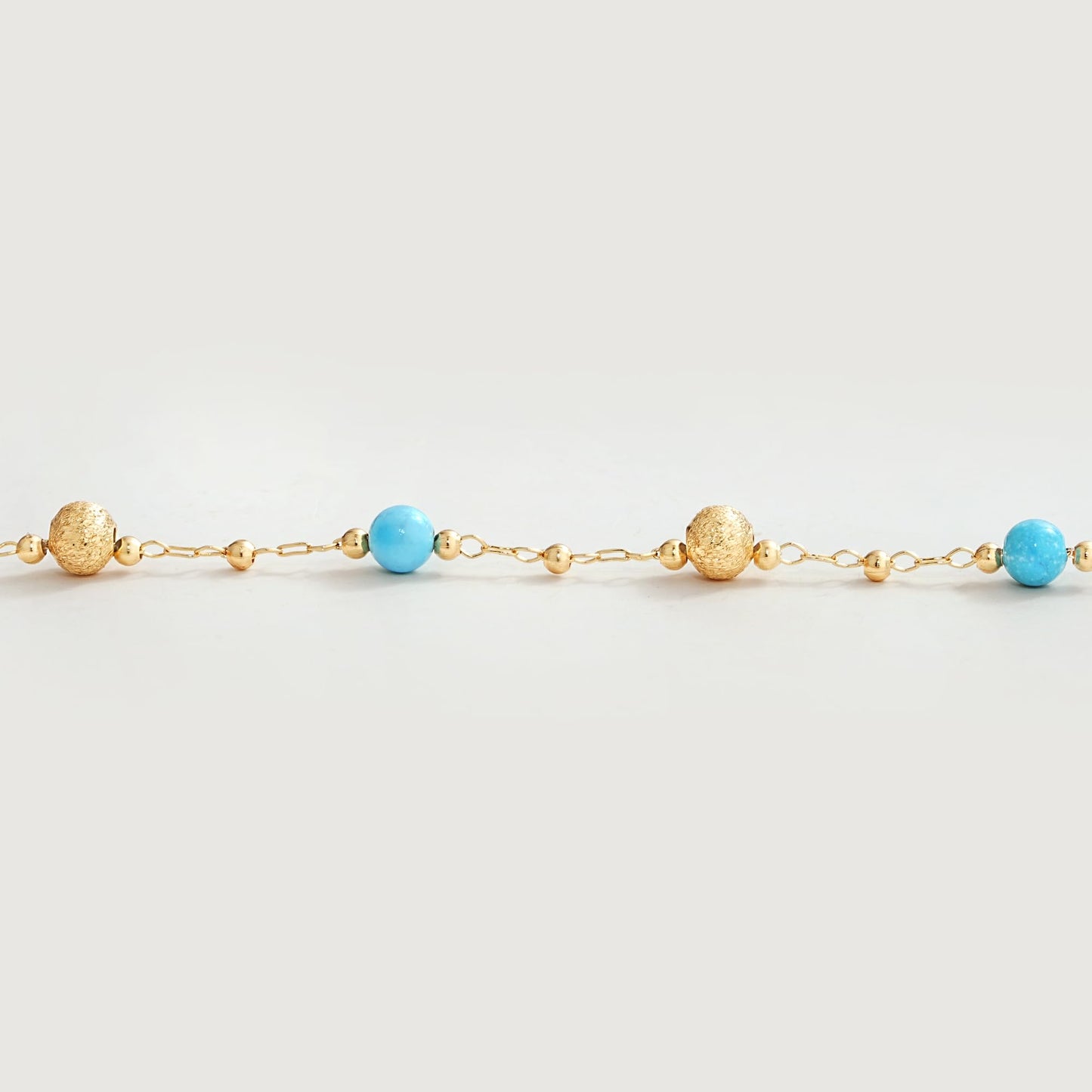 MEVECCO Gold Bracelet for Women 18K Gold Plated Turquiose Beads Custom Handmade Mixed Beaded Charm Chain Stone Bracelet Jewelry Gifts