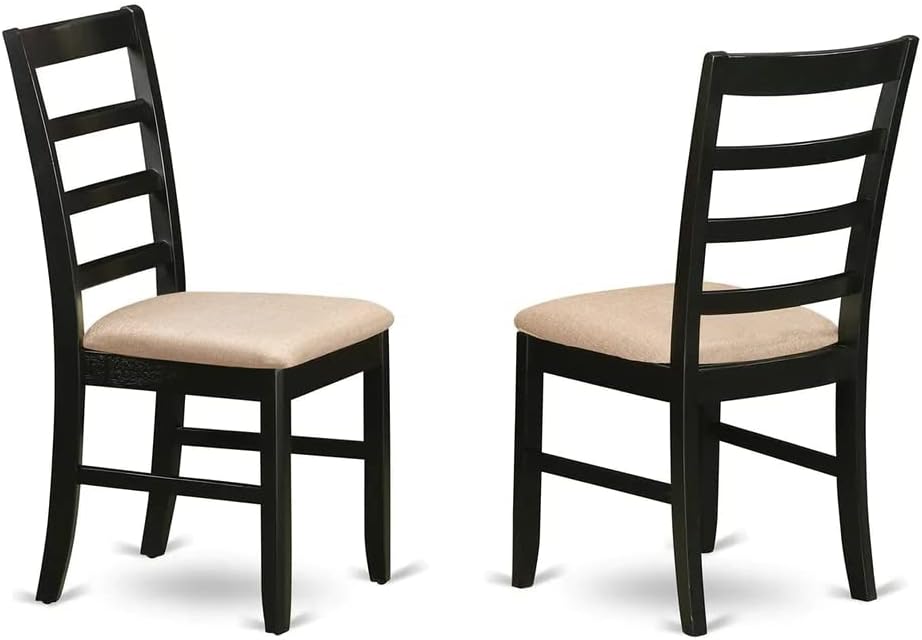 East West Furniture PLPF7-BCH-C 7 Piece Dining Table Set Consist of an Oval Dinner Table with Butterfly Leaf and 6 Linen Fabric Dining Room Chairs, 42x78 Inch, Black & Cherry