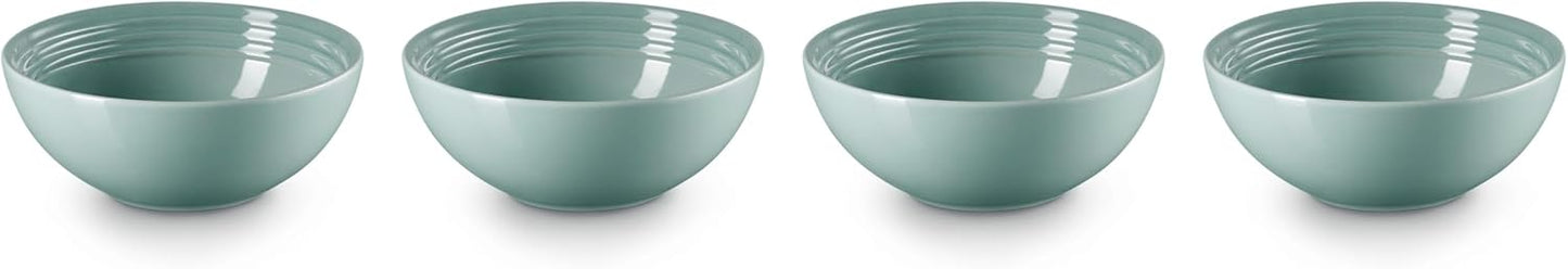 Le Creuset Stoneware Set of 4 Soup Bowls, 22 oz. (6.25") each, Sea Salt