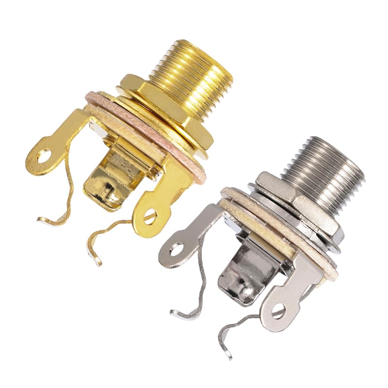Ulfsaar 2 Pack Full-Contact Output Jack For Guitar/Bass, With Mounting Hardware
