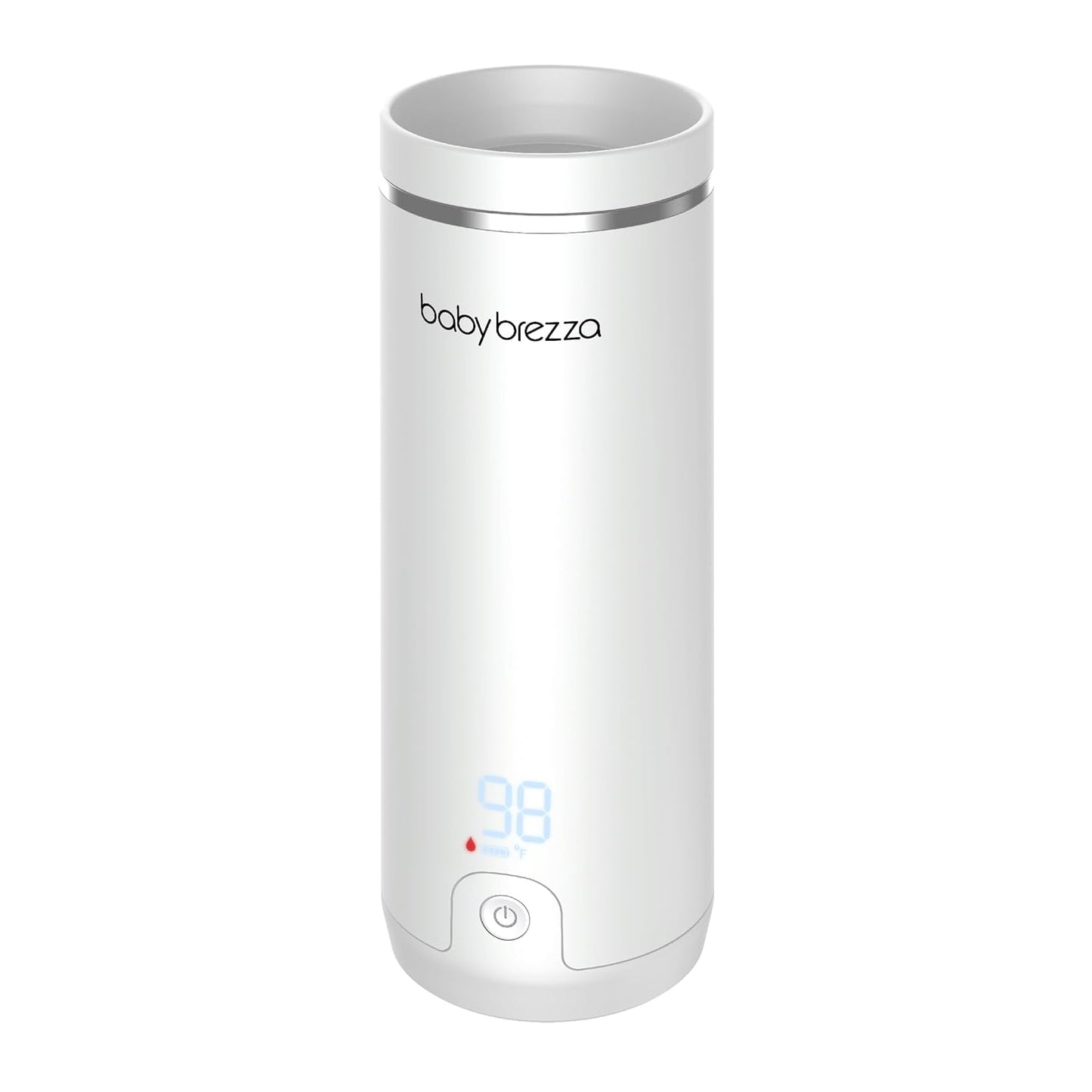 Baby Brezza SuperFast Portable Baby Bottle Warmer – 67% Faster - Travel Breastmilk Warmer and Formula Warmer - Safe, Even Heating - Up to 9oz - No Adapters, White