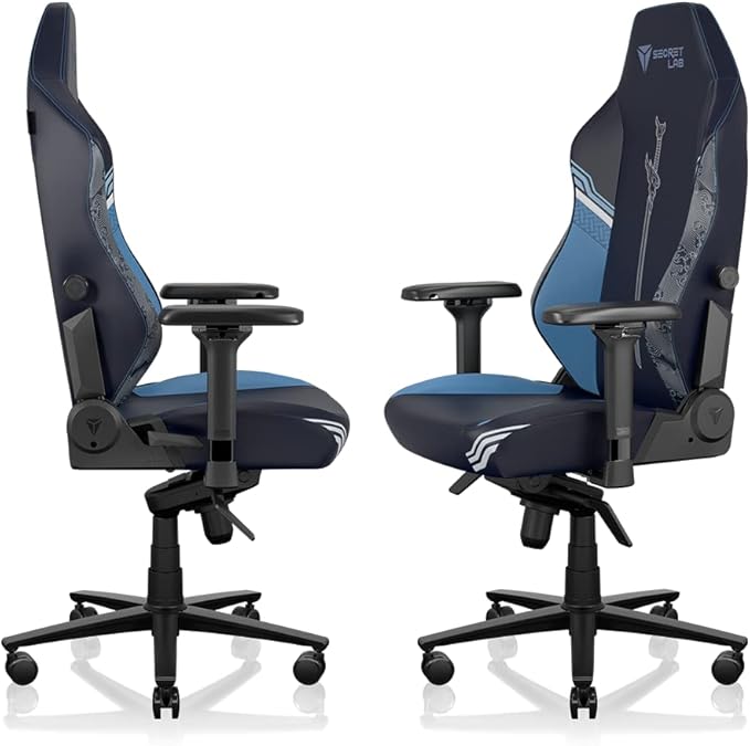 Secretlab Titan Evo Yasuo Gaming Chair - Reclining - Ergonomic & Comfortable Computer Chair with 4D Armrests - Magnetic Head Pillow & 4-Way Lumbar Support - Blue - Leatherette