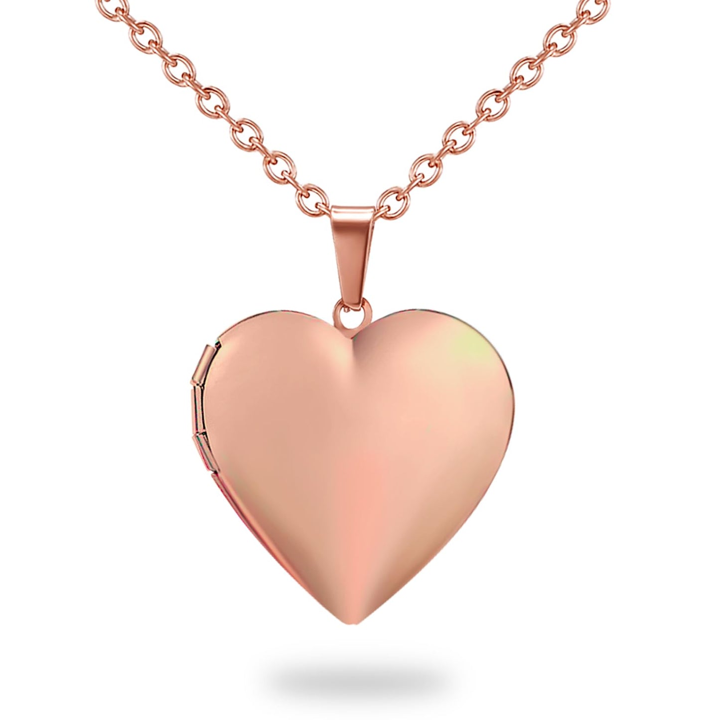PHOCKSIN Rose Gold Heart Lockets Necklace for Girlfriend Locket Necklaces that Holds 2 Pictures Memorial Lockets for Women