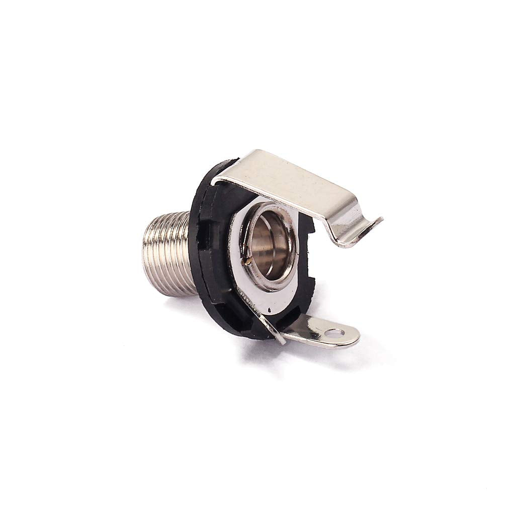Ruijotwat 1 Set Of 10 Black Mono 1/4 Jack Socket For Lp Tl Guitar