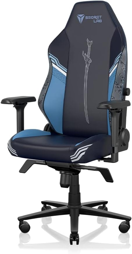 Secretlab Titan Evo Yasuo Gaming Chair - Reclining - Ergonomic & Comfortable Computer Chair with 4D Armrests - Magnetic Head Pillow & 4-Way Lumbar Support - Blue - Leatherette