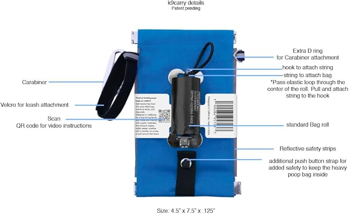 Poop Bag Holders for Leashes with Dog Poop Bags Rolls Biodegradable - Puppy Essentials & Litter Supplies - Durable Dispenser & Leak-Proof Pet Bags, Walking Parks Doggy Accessories Boy Girl Husky Mist